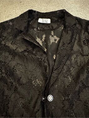 Kaos Black Lace Single-Button Blazer